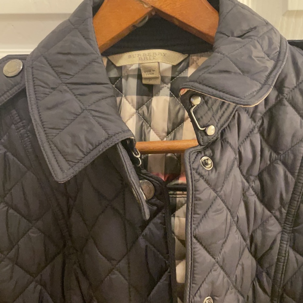 Navy Blue Burberry Coat - Picture 2 of 5